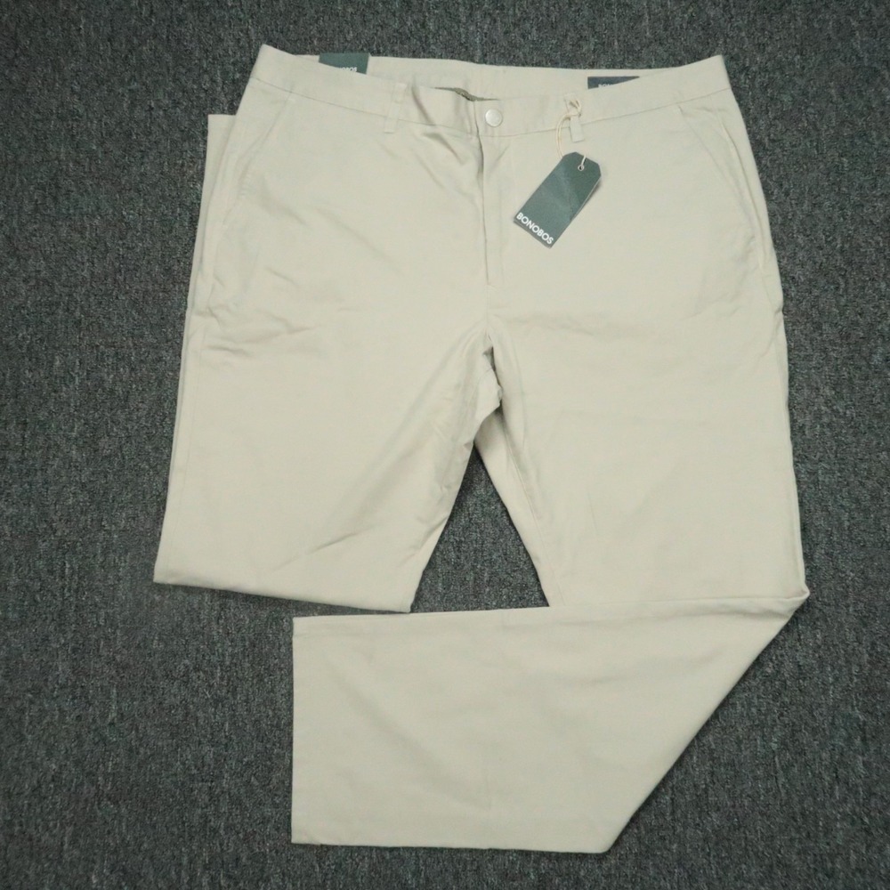 Bonobos Pants Mens 40x32 Stone‎ Tan Stretch Washed Chino Trouser Slim NWT